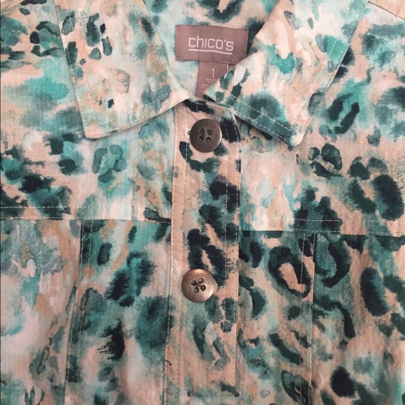 Chico’s Green Blazer Jacket Lightweight  Size 1 - Picture 6 of 8